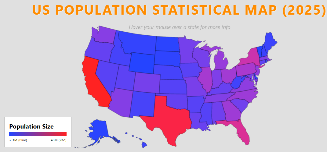 Interactive US Population Map 2025